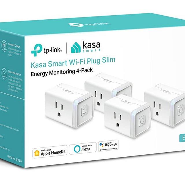 Kasa Smart Plug Mini 15A, Apple HomeKit Supported, Smart Outlet Works with Siri, Alexa & Google Home, No Hub Required, UL Certified, App Control, Scheduling, Timer, 2.4G WiFi Only, 4-Pack (EP25P4)