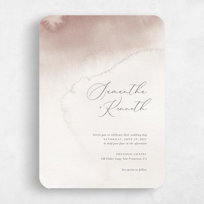 Brown Rounded Wedding Invitation - Elting Portrait