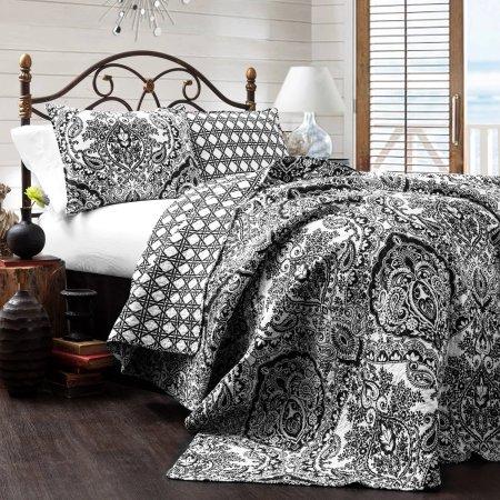 Aubree 3-Piece Charcoal Quilt Set