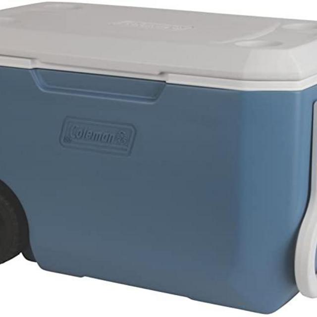 Coleman 62-Quart Xtreme 5-Day Heavy-Duty Cooler with Wheels, Blue/White