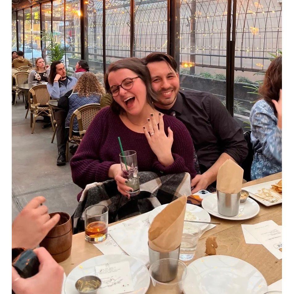 April 15, 2023, the surprise drinks at Bar Sabine after the first proposal!