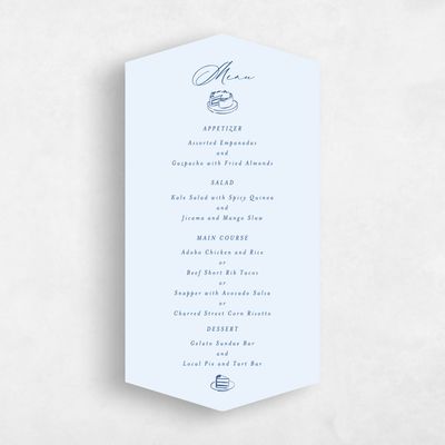 Blue Diamond Wedding Menu - Elodie