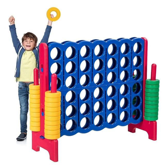 Costzon Giant 4-in-A-Row, Jumbo 4-to-Score Giant Games for Kids & Adults, Indoor Outdoor Party Family Connect Plastic Game, 4 Feet Wide by 3.5 Feet Tall w/42 Jumbo Rings & Quick-Release Slider
