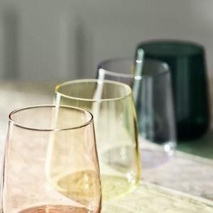 Morgan Stemless Wine Glasses, Set of 4 (Color: Multi)