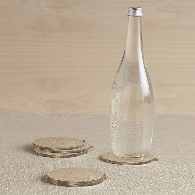 Stinson Aluminum Coasters, Set of 6 - Gold