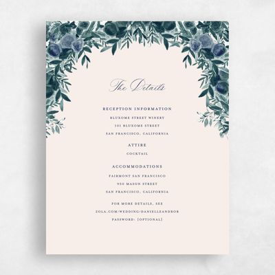 Dark Teal, Blue Wedding Enclosure - Chai