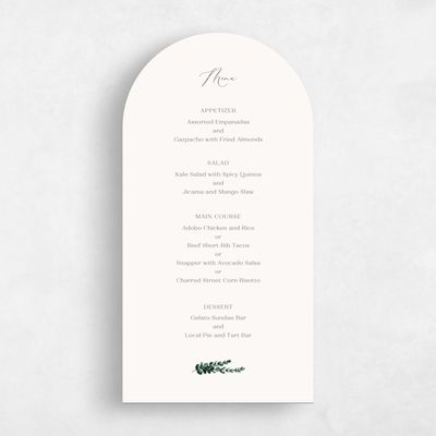 Beige Arch Wedding Menu - Stanley