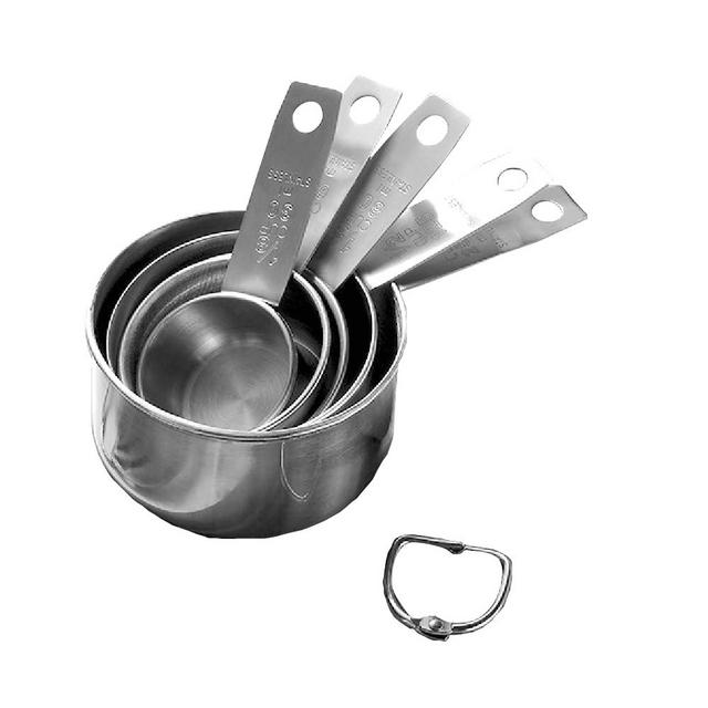 Stainless Steel Measuring Cups Set, 5 Pieces Kitchen Measuring Sets Gadgets tool,For Cooking & Baking,Measure Dry & Wet Ingredients And Liquid (Cups)