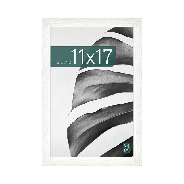 MCS Studio Gallery 11x17 Picture Frame White Woodgrain Shatter Resistant Glass, Rectangle Photo Frame for Photos, Posters & Art Prints (1-Pack)