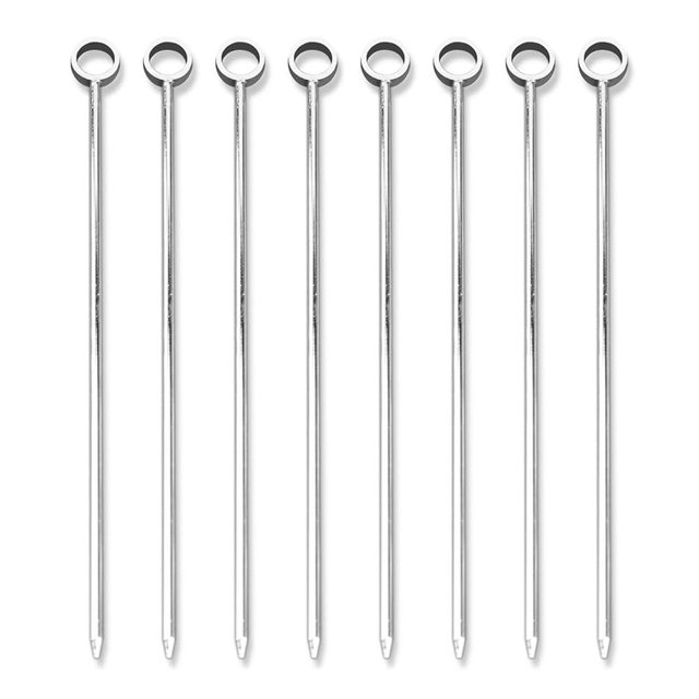 PuTwo Stainless Steel Martini Glass Cocktail Picks, 4.25Inch, Silver
