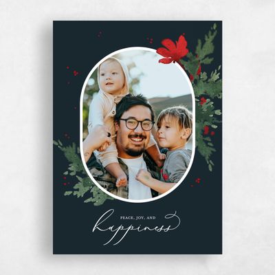 Darkest Teal, Blue Holiday Card - Danforth