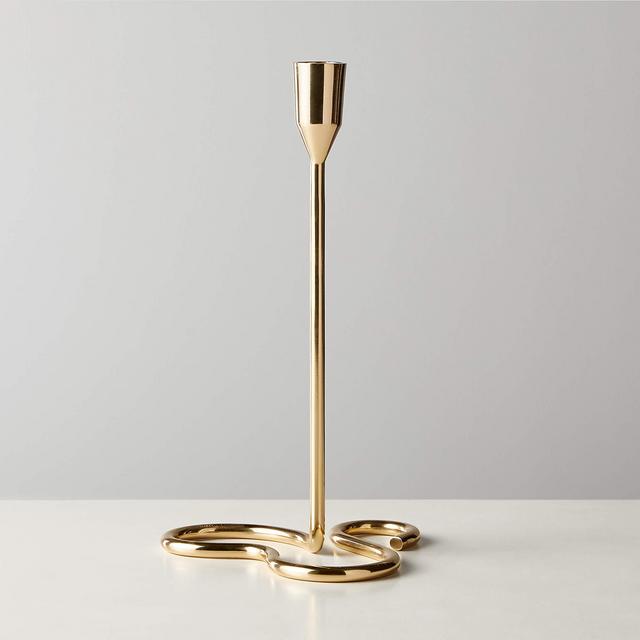 Motion Brass Taper Candle Holder Large