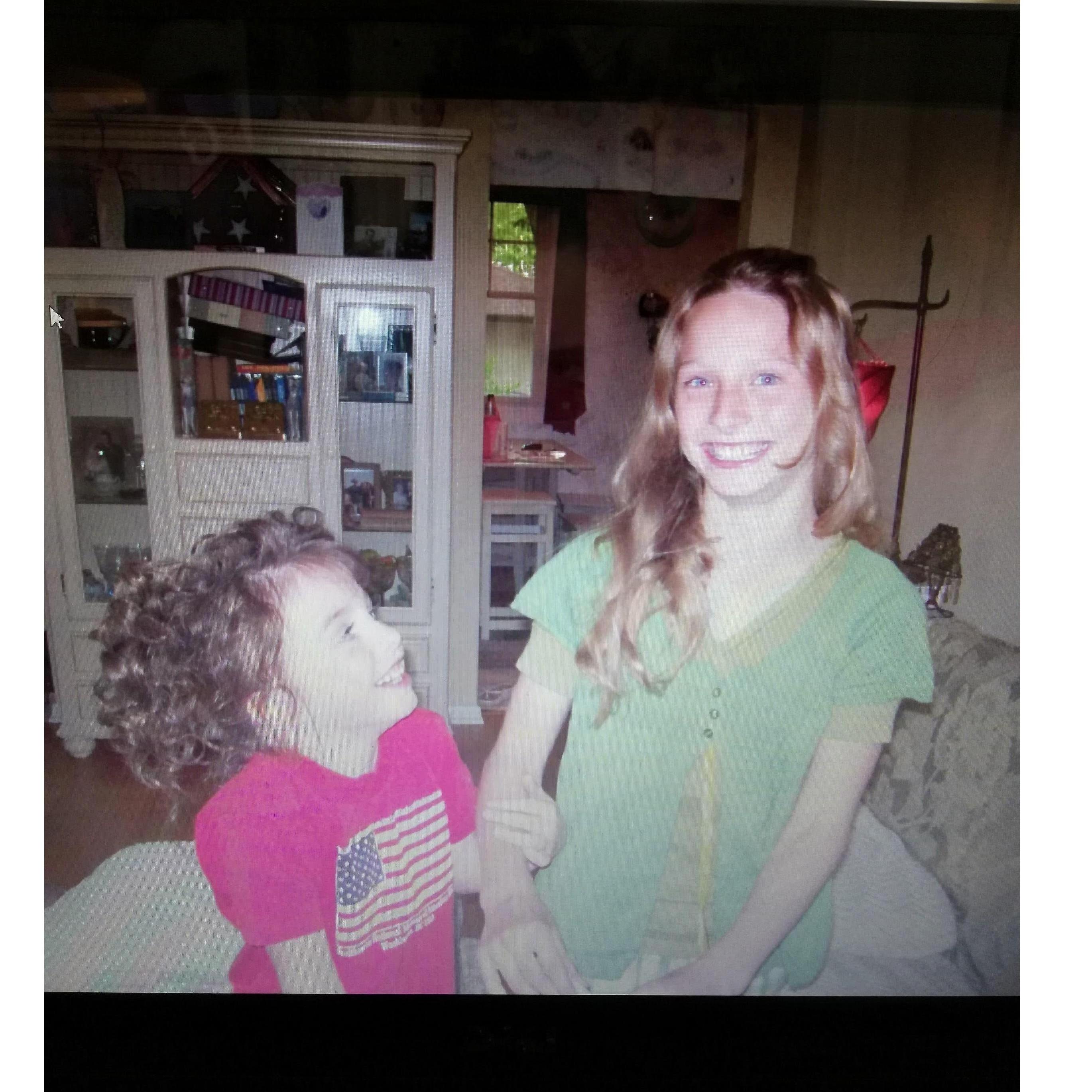 Kally and Autumn, approx. 11 and 6 years old.
