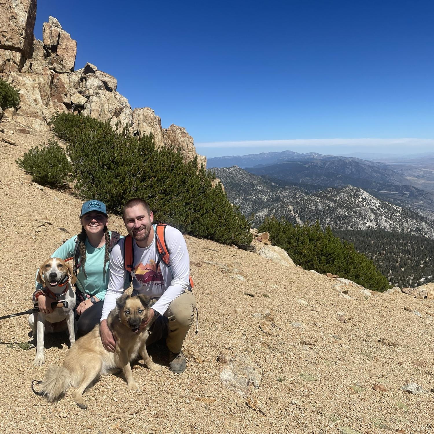 Hiking the triple crown in Tahoe with Chaco and Frasier.