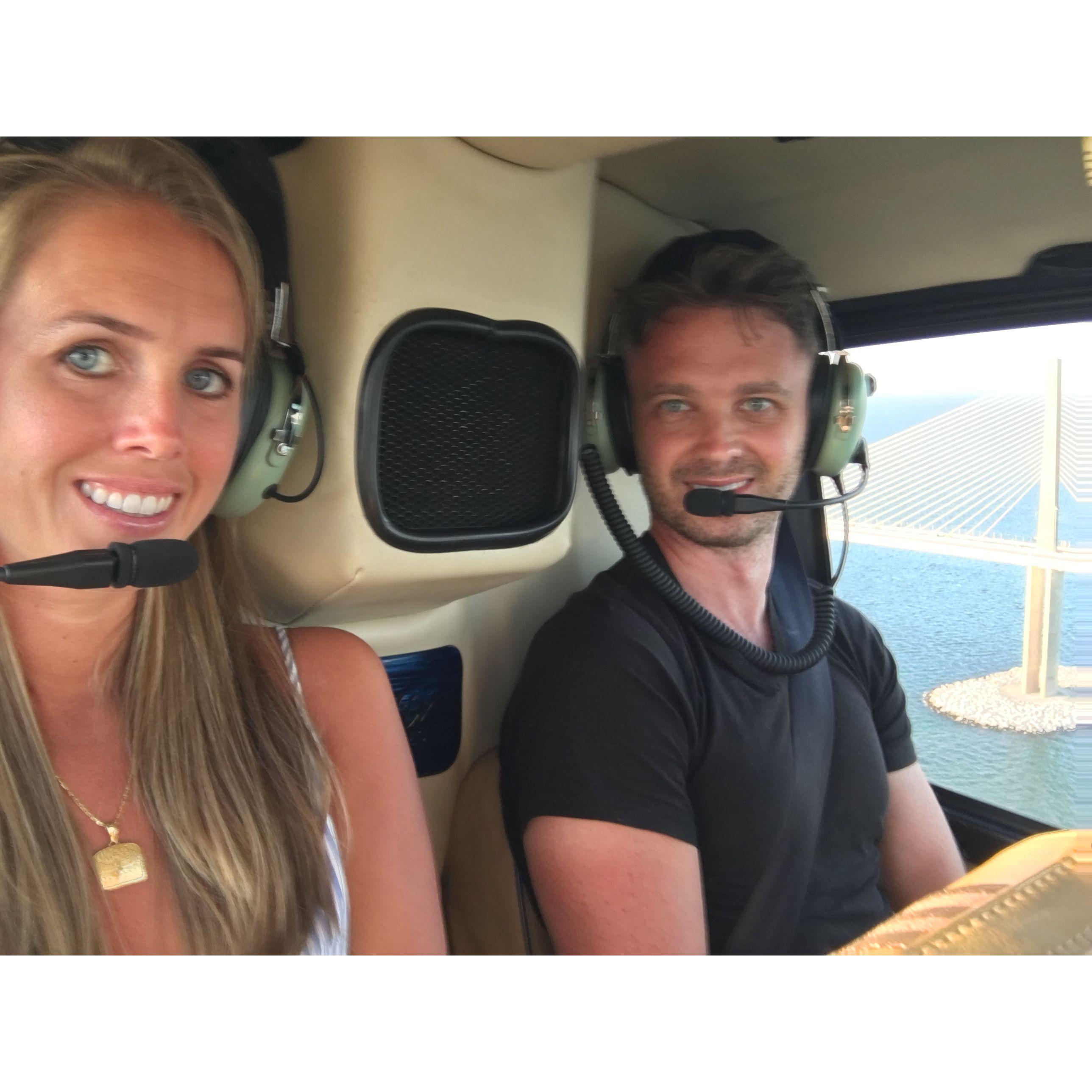 Shared birthday date since our birthday's are 1 day apart. We took a helicopter tour of St. Petersburg, FL