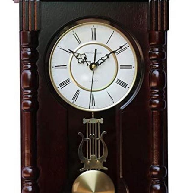 Vmarketingsite Wall Clocks: Grandfather Wood Wall Clock with Chime. Pendulum Wood Traditional Clock. Makes a Great Housewarming or Birthday Gift Wall Clock Chimes Every Hour with Westminster Melody