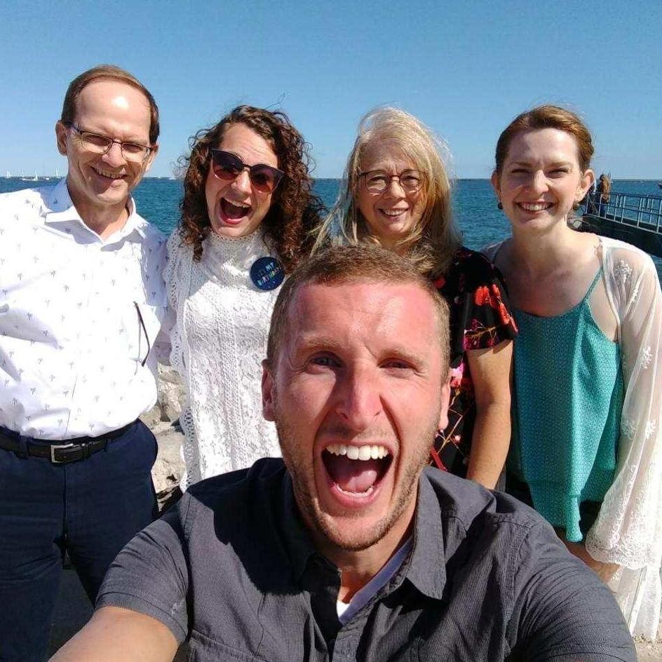 Celebrating Melanie's birthday with her family on the lakefront