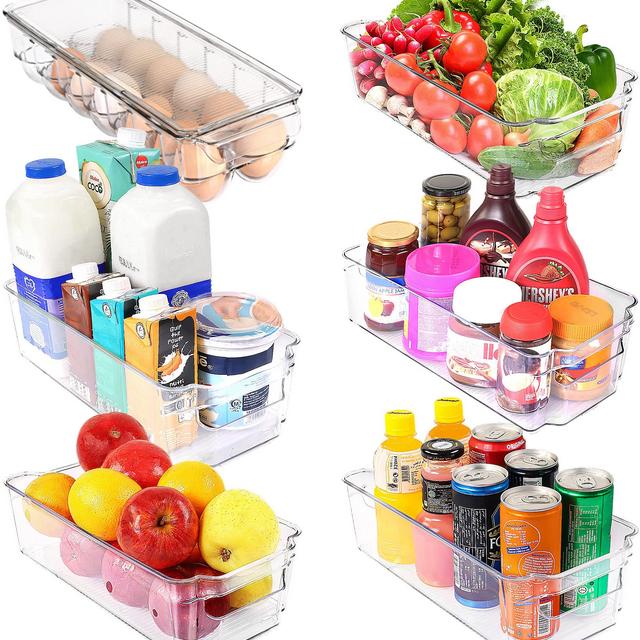 Utopia Home Set of 6 Fridge Organizer - Includes 6 Refrigerator Organizer Bins (5 Drawers 1 Egg Holder) - Storage Bins for Freezers, Countertops and Cabinets - Pantry Organization And Storage