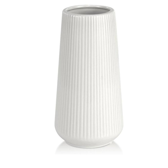 White Ceramic Vase, GUKJOB Small Cute Flower Vase for Pampas Grass, Home, Living Room, Dining Table, Farmhouse, Office Decor, Bedroom, Table, and Kitchen Shelf (White)