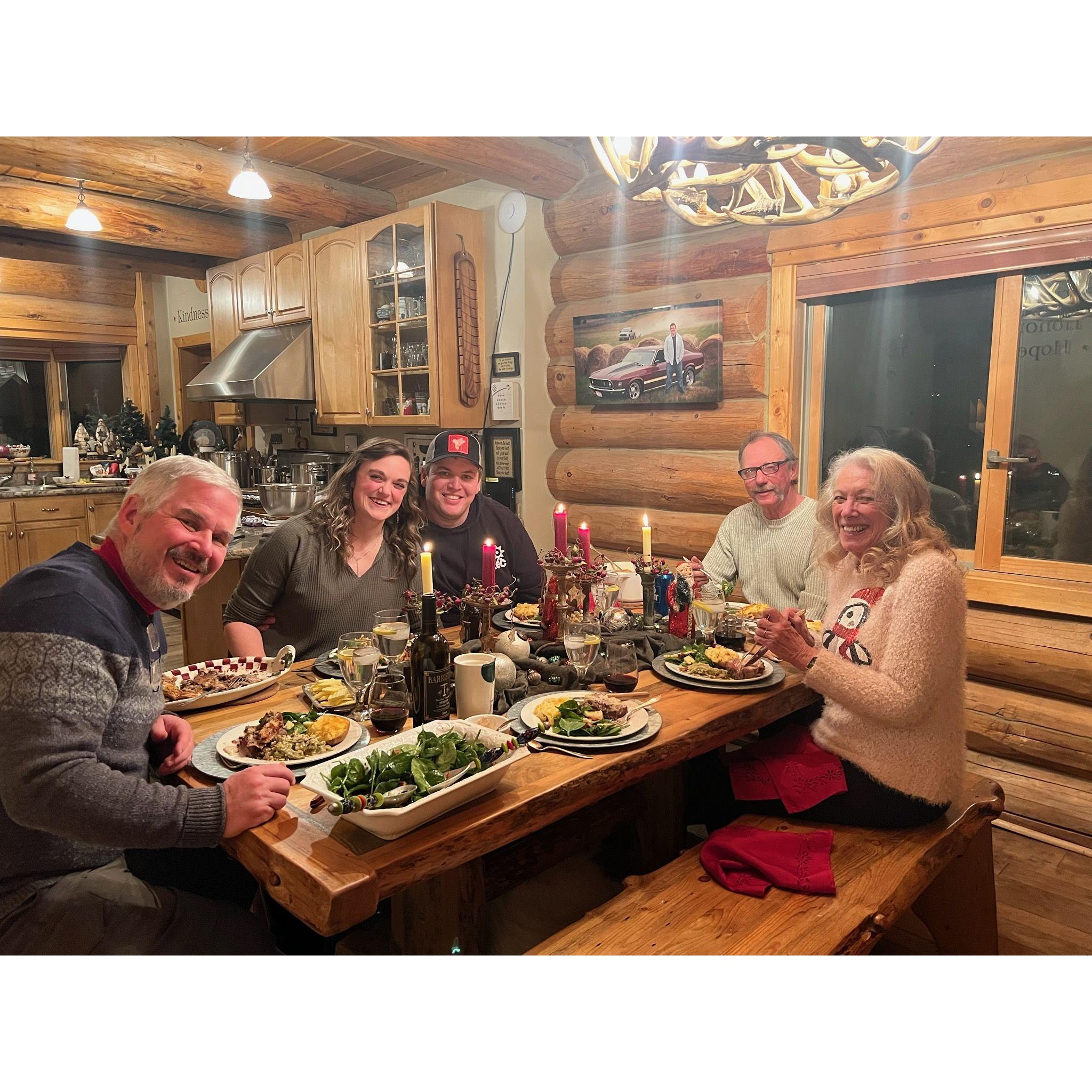 December 25, 2022 - Christmas at Jack's parent's house. The first time I met his parents! Dale & Donna (Family friends) came over for Christmas Eve dinner. We spent Christmas morning out at his parent's, and then spent Christmas night with my family.
