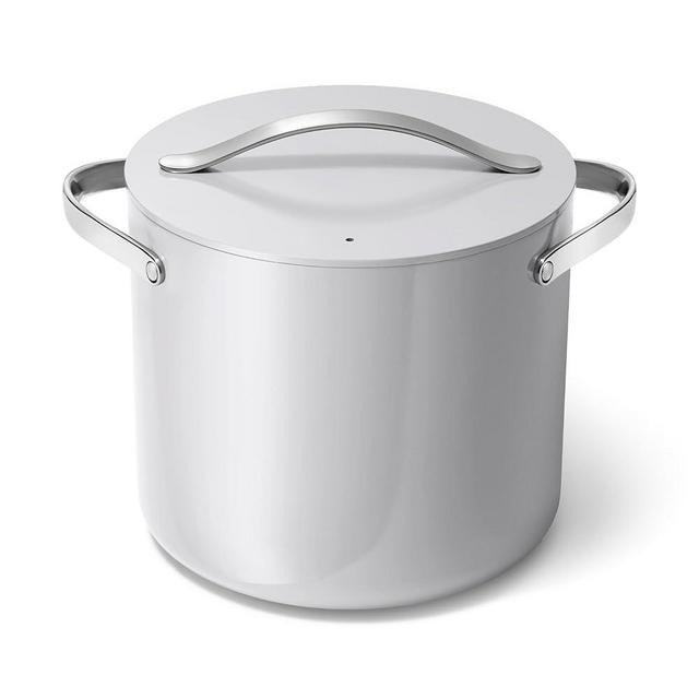 Caraway Stock Pot - 12 Qt Ceramic Coated Pot With Lid - Fee From Forever Chemicals - Large Pot for Bigger Batches - Gray