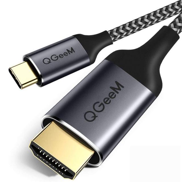 QGeeM USB C to HDMI Cable Adapter,QGeeM 6ft Braided 4K@60Hz Cable Adapter(Thunderbolt 3 Compatible) Compatible with iPad Pro,MacBook Pro 2018 iMac, Pixel,Galaxy S9 Note9 S8 Surface Book hdmi USB-c