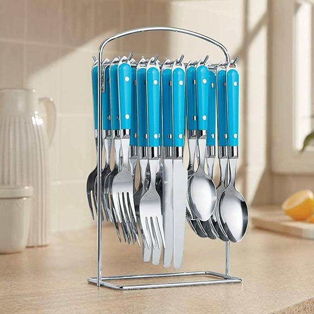 20-Piece Hanging Flatware Set, Teal from Montgomery Ward