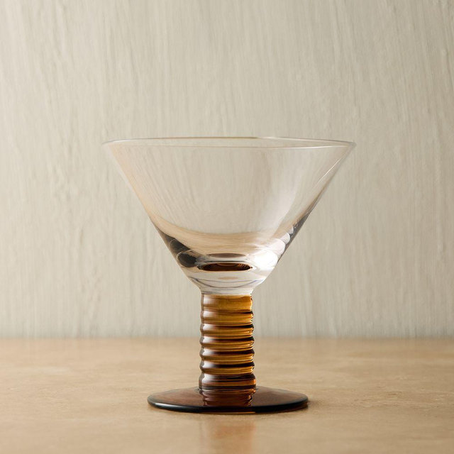 Groove Glassware, Martini Glass, Amber, Set of 4