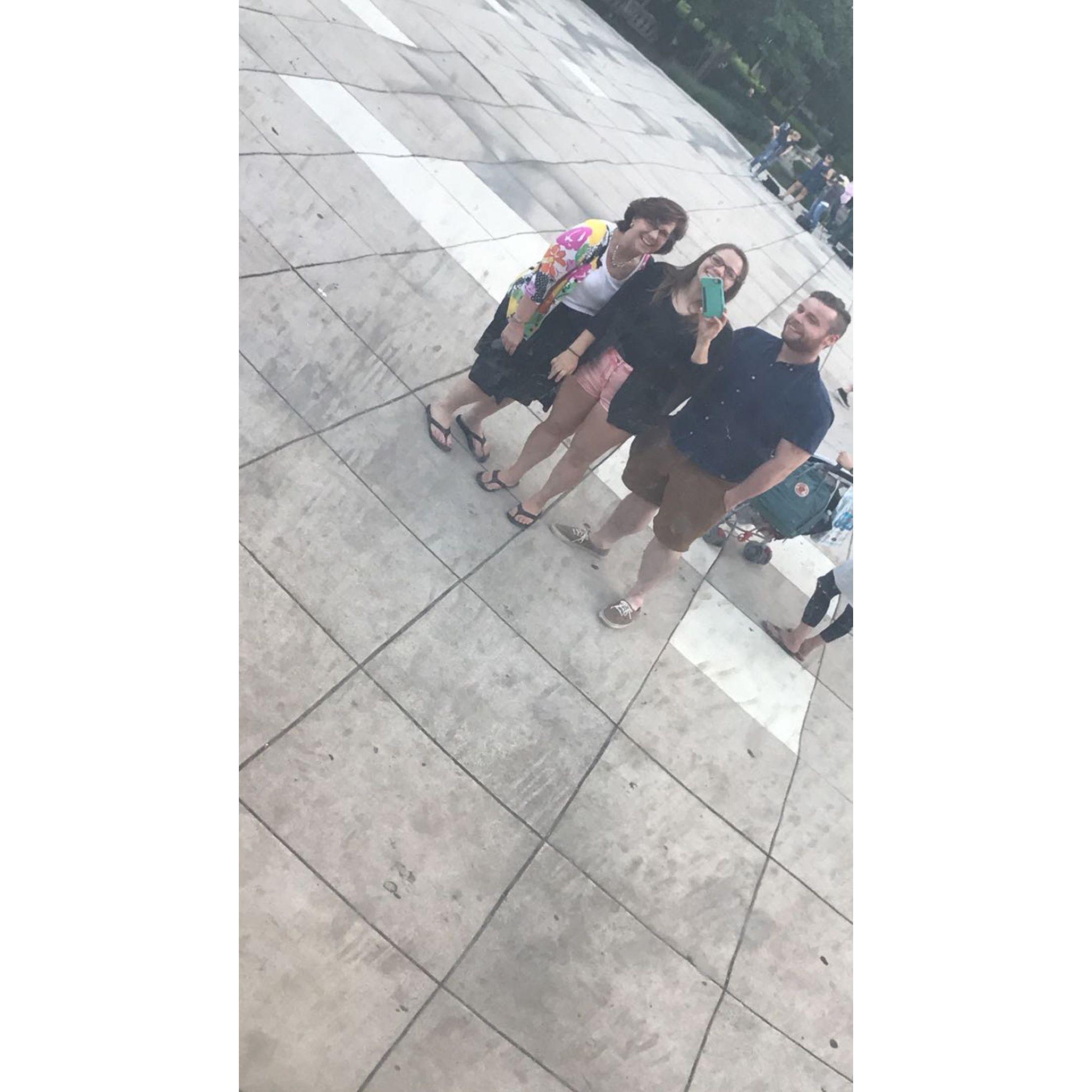 June 2017: Visiting The Bean while apartment searching. Hallie was moving to Chicago after accepting a nursing job on a medical surgical oncology floor (where she still works!)
