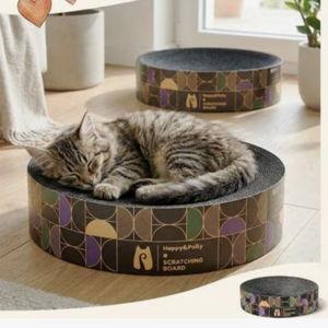 Happy & Polly Double-Sided Round Cat Scratcher Bed Toy, Set of 2