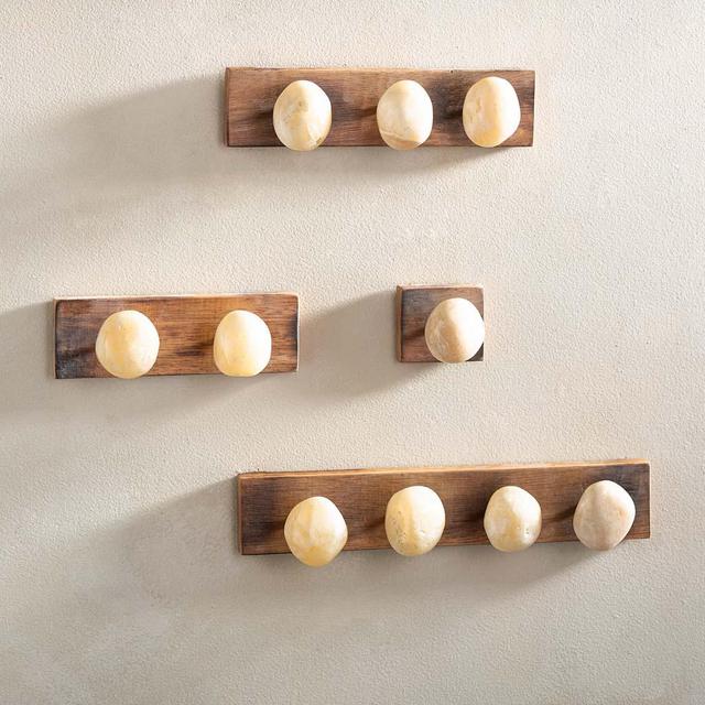 Handcrafted Stone-Shaped Onyx Wall Hooks, 4 Hook