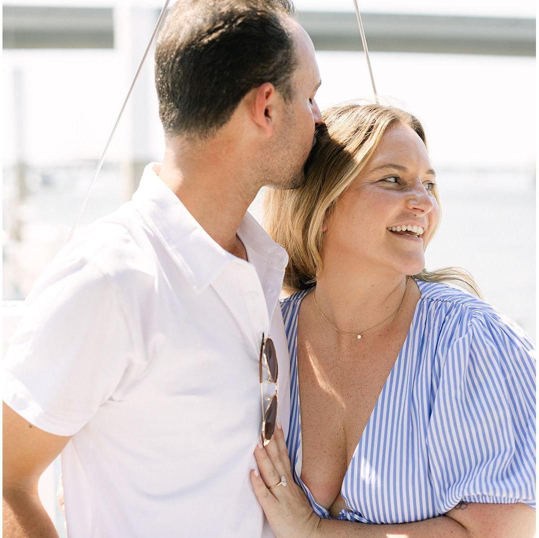 6.15.2024. Proposal. It was so special to spend our engagement on the water. Daniel planned an amazing sailboat brunch to spend time just us two immediately following the engagement