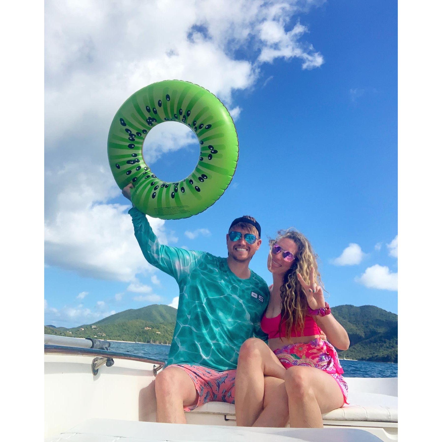 Our first Valentine's Day Michael surprised Rachael with a private boat tour captained by Michael. We spent the day snorkeling all over St. Johns seeing turtles, squids, and lots of fish!
📍St. John's