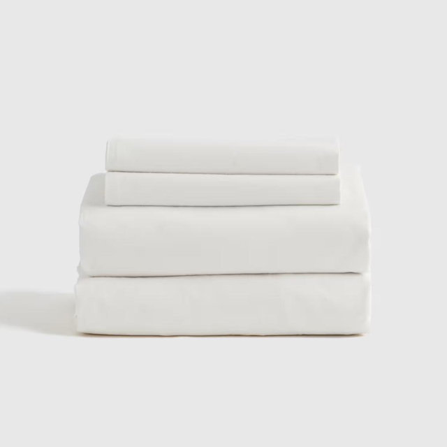 Quince Organic Brushed Cotton Sheet Set (King, White)