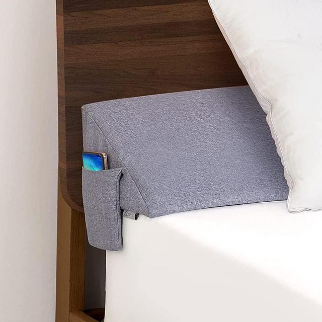 ENITYA Large Cal.King (10"x6"x72") Bed Wedge Pillow Larger,Mattress Gap Filler (0-10") /Bolster Pillow for Bed/headboard Pillow/Gap Filler Between Your Headboard and Mattress（Gray）