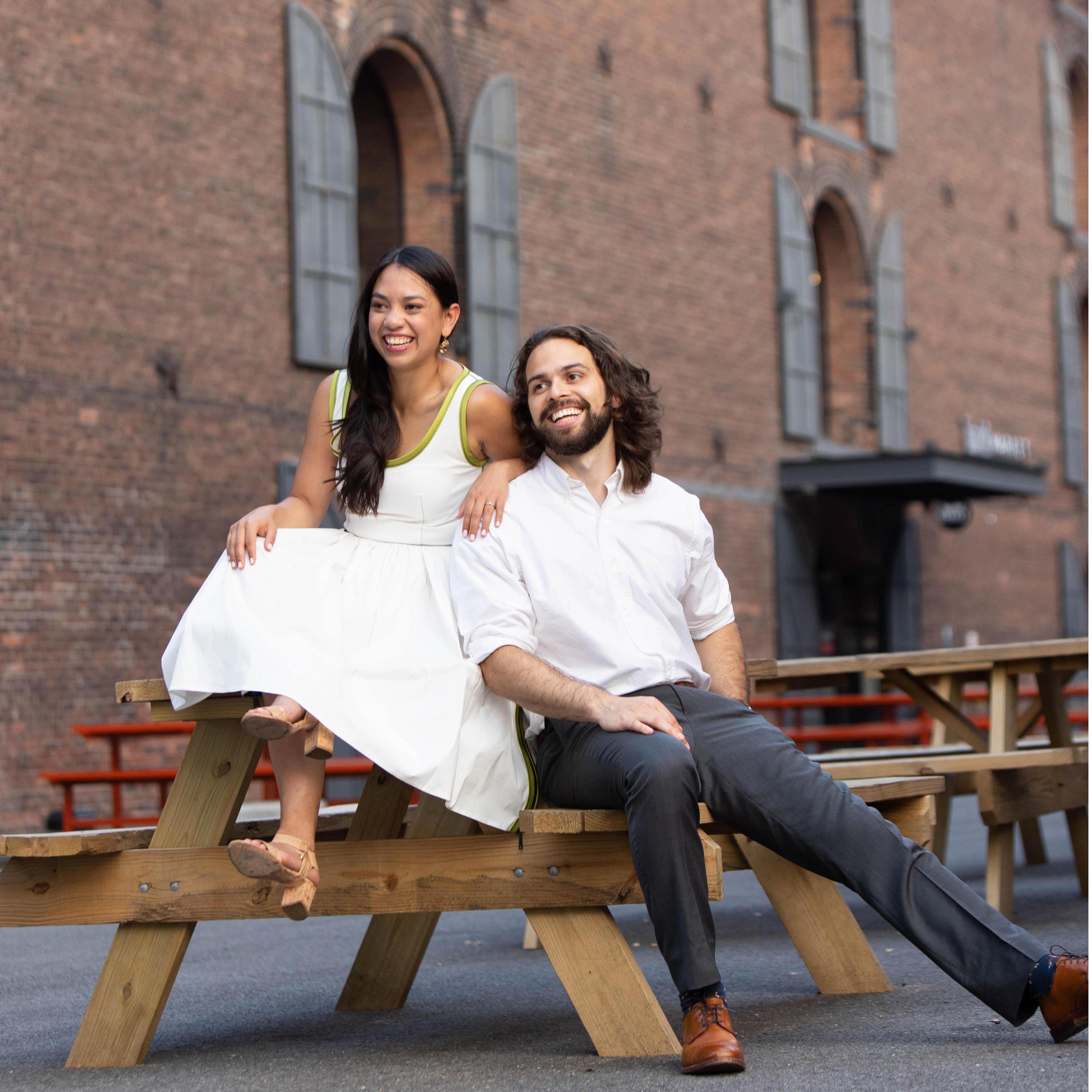 It's us! On a bench!