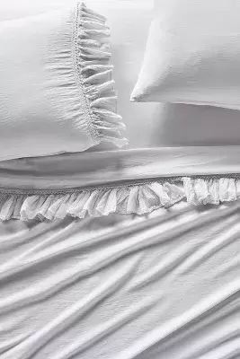 Ruffled Organic Spa Sateen Sheet Set