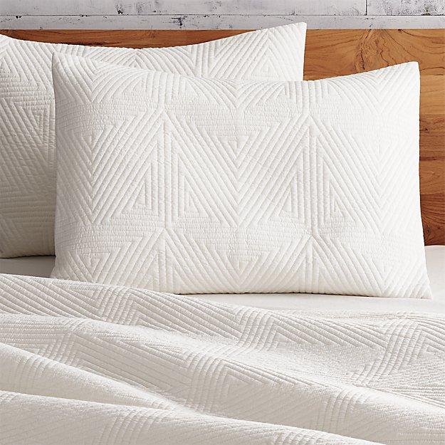 Set of 2 Triangle Ivory Standard Shams