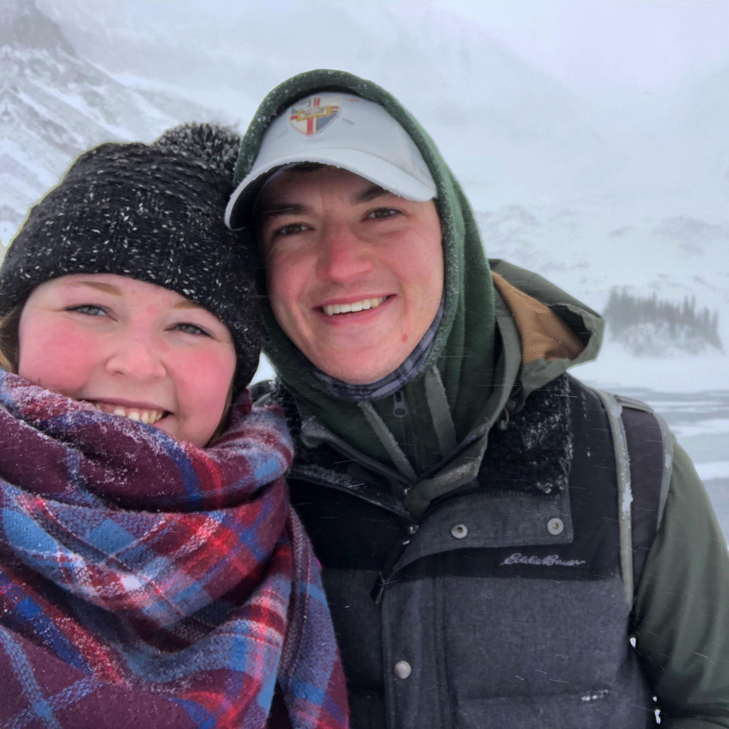 Our second trip snowshoeing up to Lake Agnes, 2021!