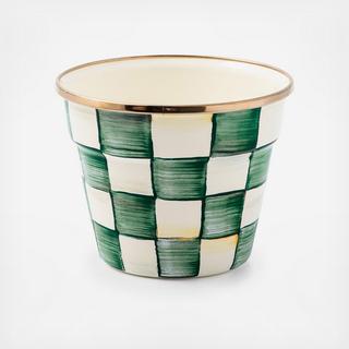 Emerald Check Stainless Steel Garden Pot
