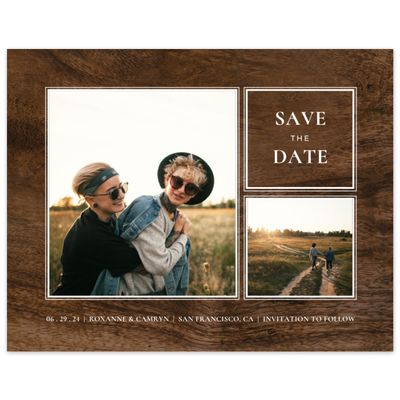 Dark Wood, Brown Wedding Digital Save the Date - Bonnie Photo