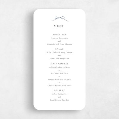 Blue Rounded Wedding Menu - Brunate