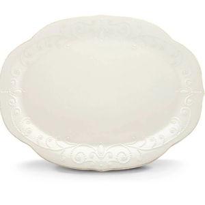 French Perle White Oval Serving Platter