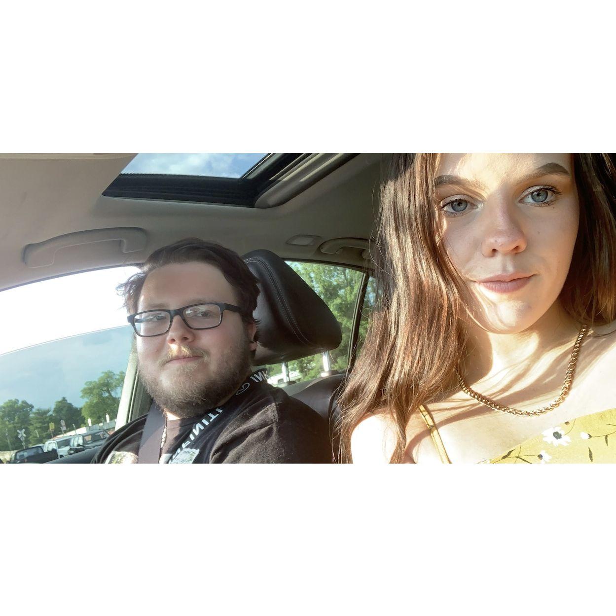 June 2020. Celebrating our anniversary, we got food and went  to movie in the park under the stars.