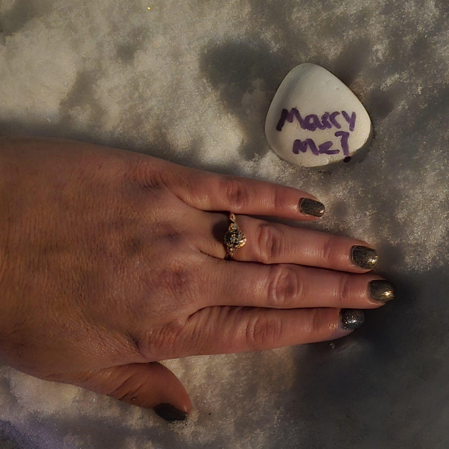 Alex proposed with this rock