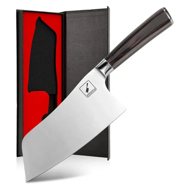 imarku Kitchen Knife, 7 Inch Ultra Sharp Butcher Knife Japanese SUS440A Stainless Steel Cleaver Knife with Ergonomic Handle, Meat Knife for Kitchen