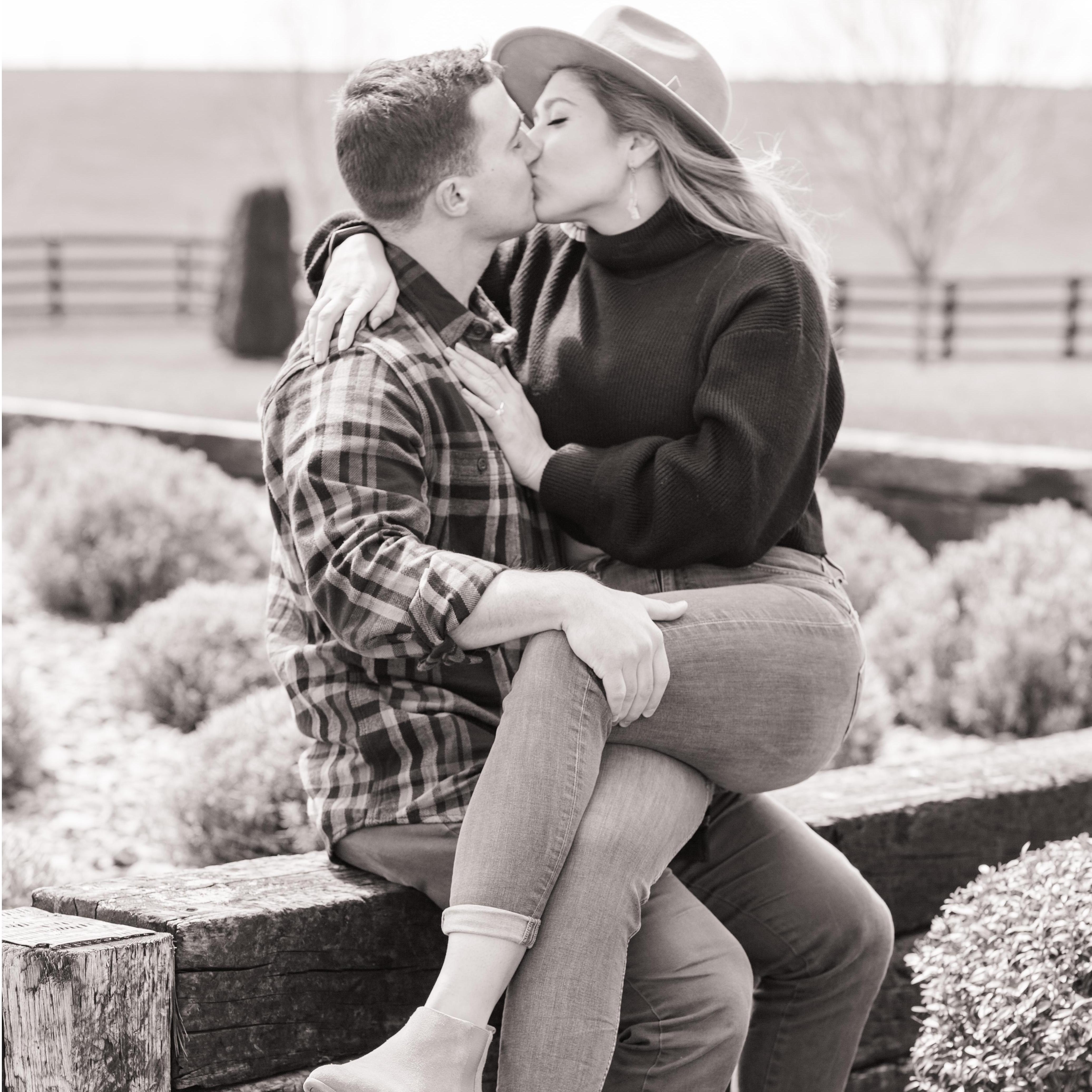 One of our many engagement pictures! Setting the mood with a B&W picture.