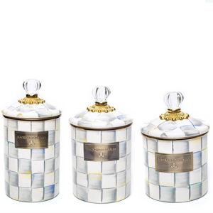Sterling Check Canisters, Set of 3