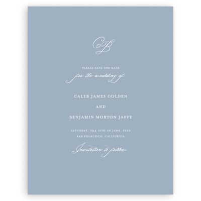 Powder Blue Wedding Digital Save the Date - Imarige Portrait