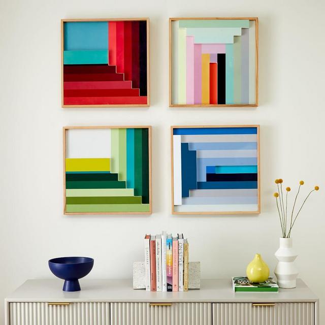 Margo Selby Colorblock Lacquer Square Wall Art, Set of 4